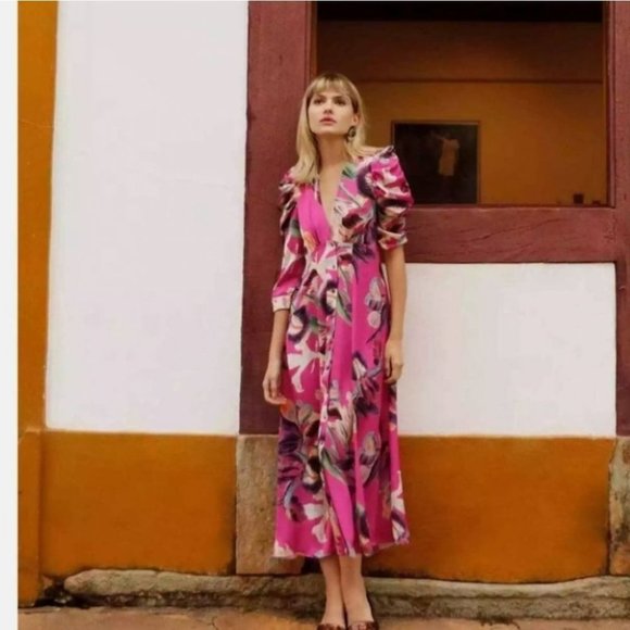 NWT! PatBo Pink Floral Dress Size 4 - Picture 10 of 13